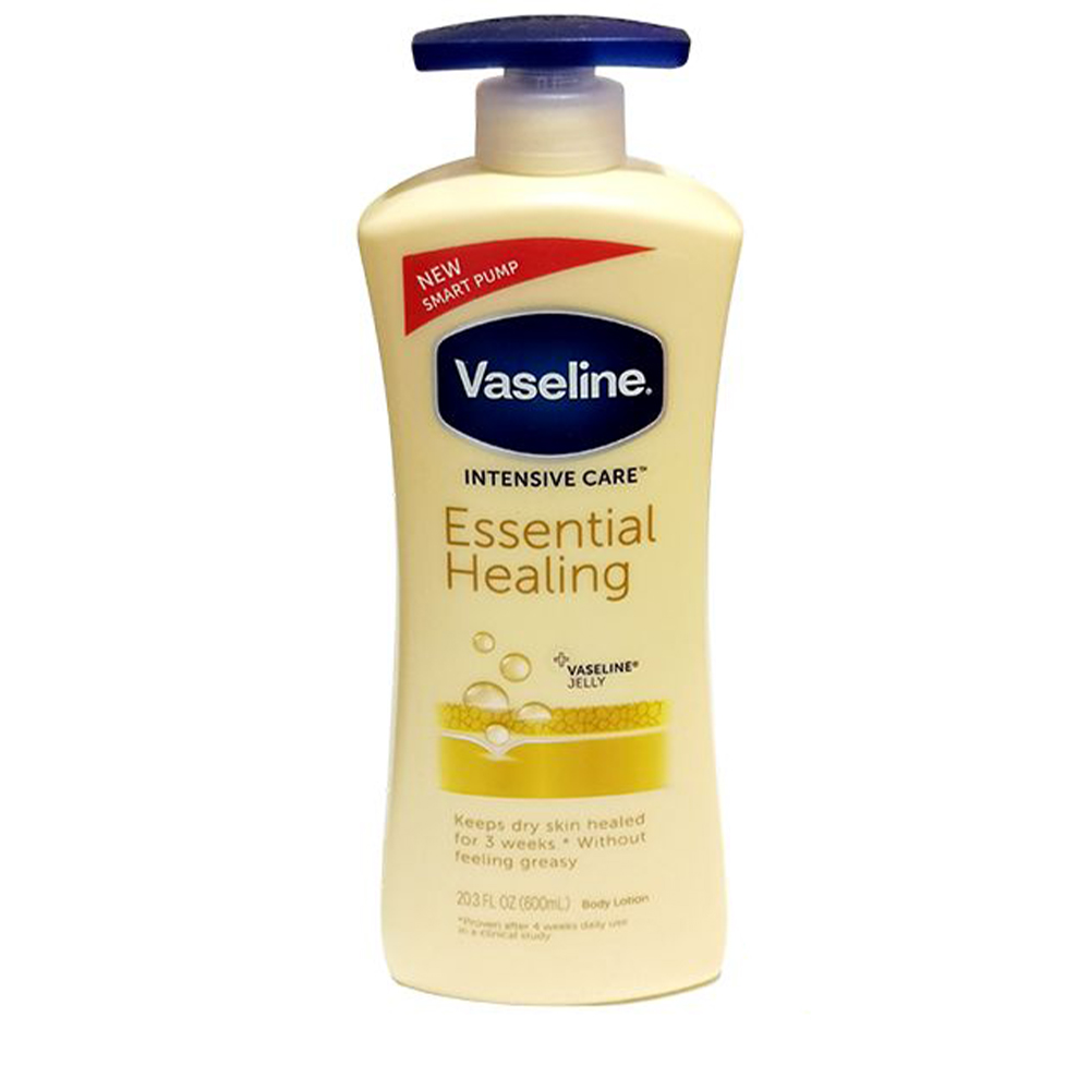 لوسیون بدن وازلین مدل essential healing حجم 600 میلی لیتر