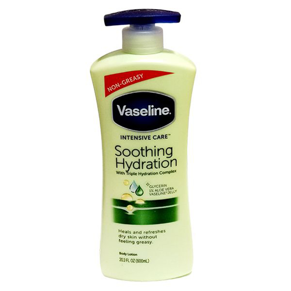 لوسیون بدن وازلین مدل soothing hydration حجم 600 میلی لیتر