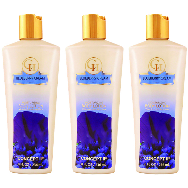 لوسیون بدن کاسپت تو مدل blueberry cream حجم 236 میلی لیتر مجموعه 3 عددی