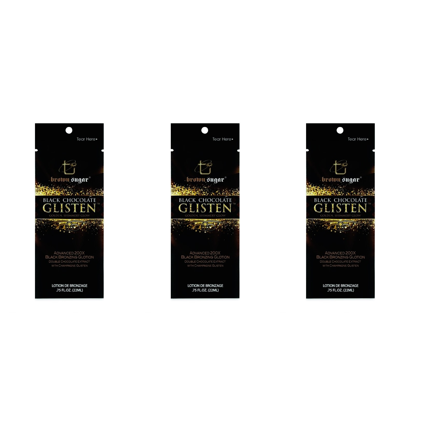 لوسیون سولاریوم براون شوگر مدل cholocate glisten حجم 22 میلی لیتر بسته 3 عددی