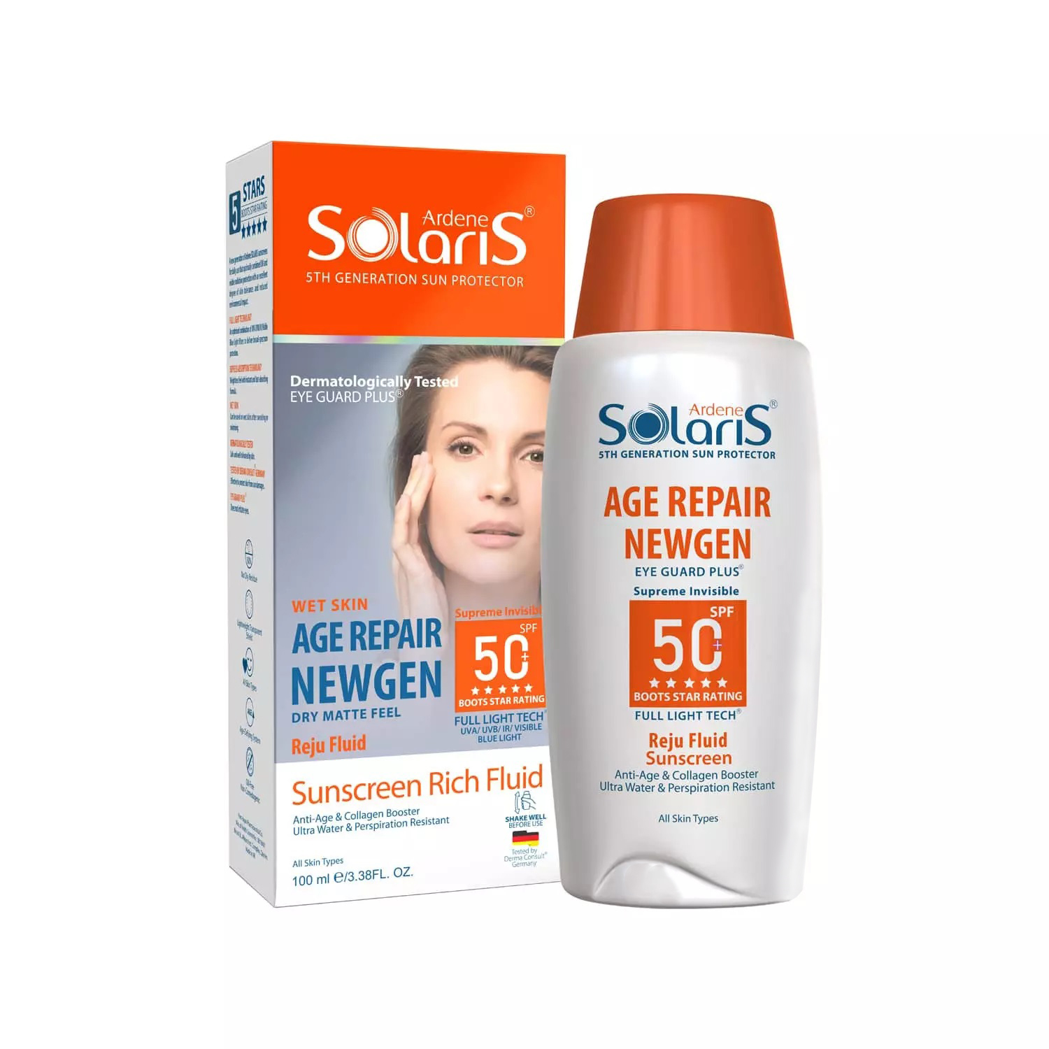لوسیون ضد آفتاب آردن سولاریس مدل age repair newgen حجم 100 میلی لیتر