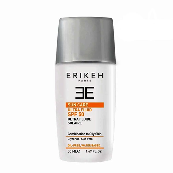 لوسیون ضد آفتاب بدون رنگ اریکه spf 50 مدل اولترا ‌مناسب برای انواع پوست حجم 50 میلی‌ لیتر