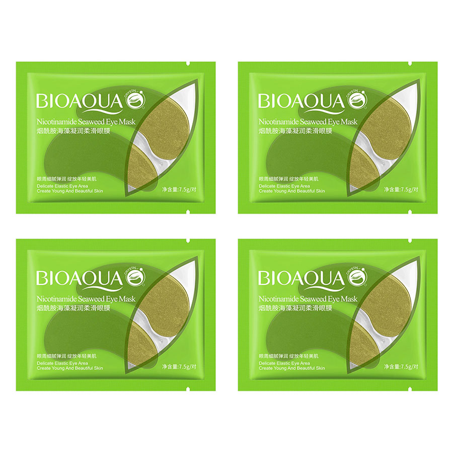 ماسک زیر چشم بایو آکوا مدل nicotinamide seaweed وزن 7.5 گرم مجموعه 4 عددی