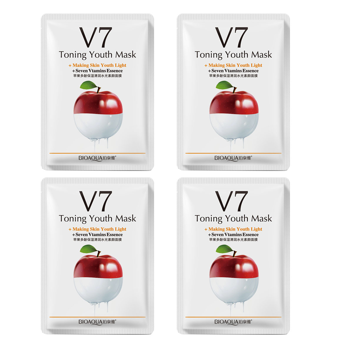 ماسک صورت بایو آکوا مدل apl v7 وزن 30 گرم بسته 4 عددی