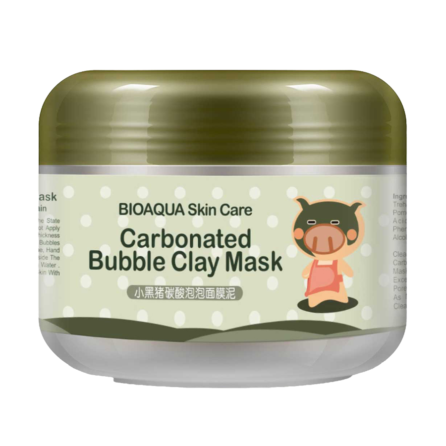ماسک صورت بایو آکوا مدل carbonated bubble clay حجم 100 میلی لیتر