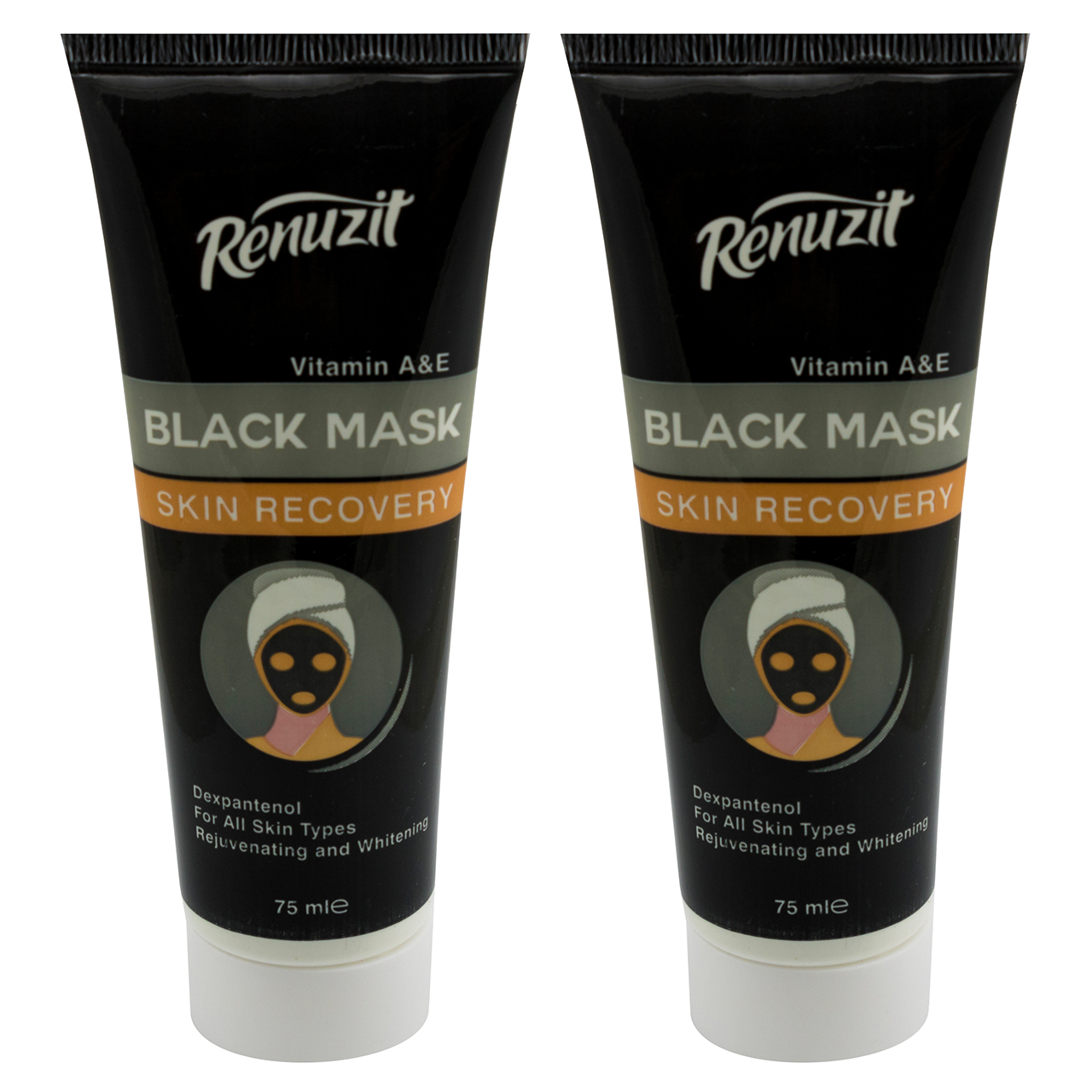 ماسک صورت رینو زیت مدل black mask carbon active حجم 75 میلی لیتر مجموعه 2 عددی