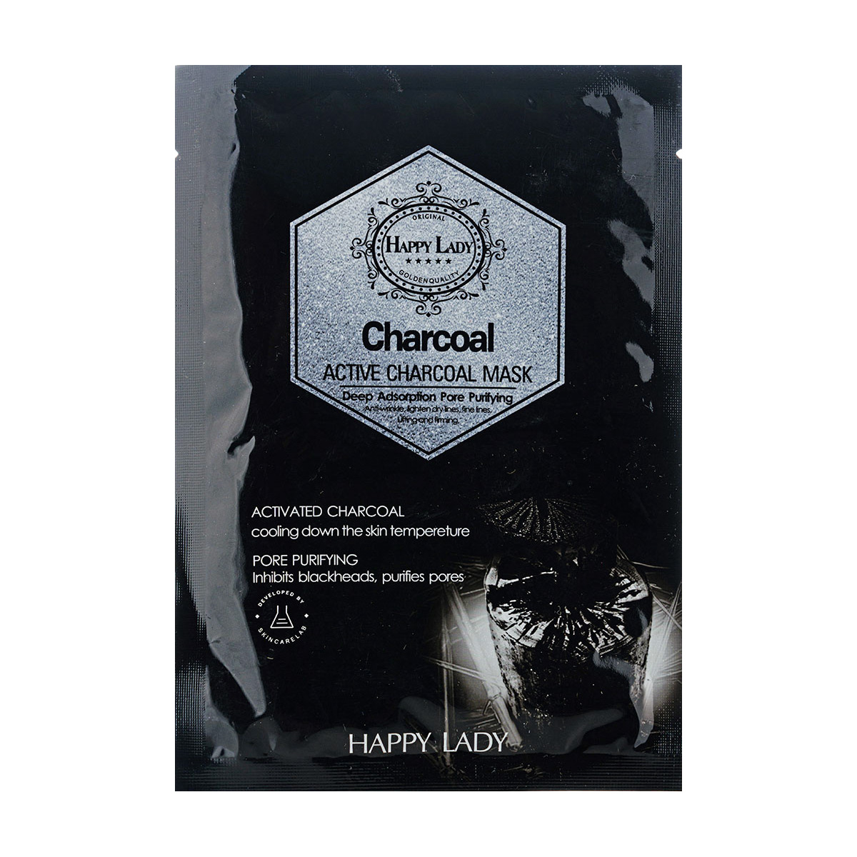 ماسک صورت هپی لیدی مدل charcoal وزن 28 گرم