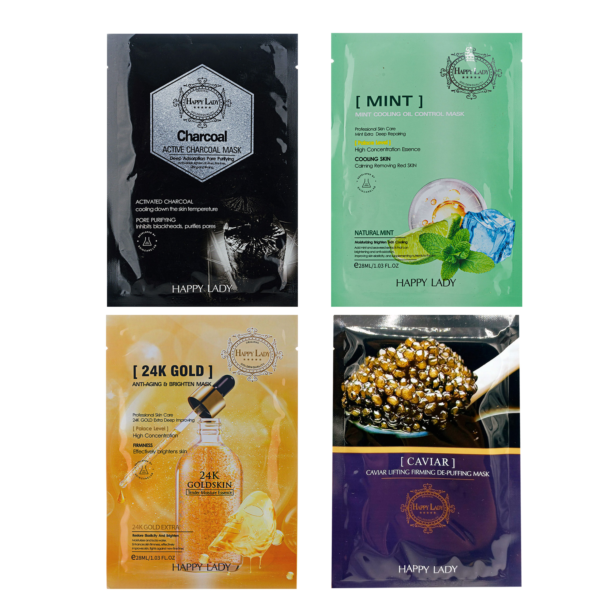 ماسک صورت هپی لیدی مدل vigilance حجم 28 میلی لیتر مجموعه 4 عددی