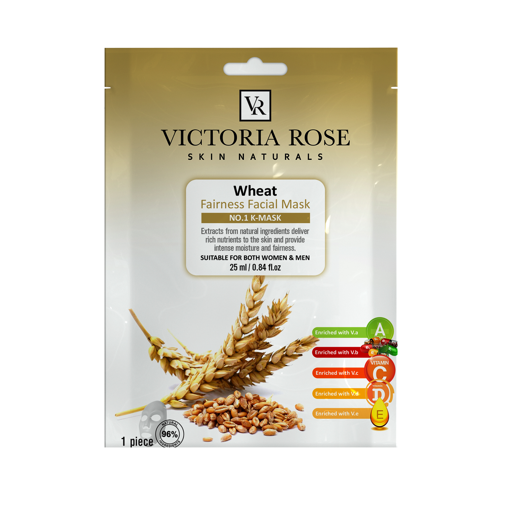 ماسک صورت ویکتوریا رز مدل wheat حجم 25 میلی لیتر بسته 10 عددی