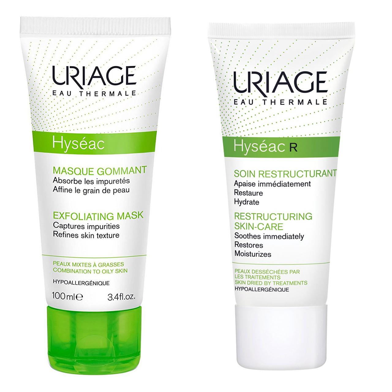 ماسک لایه بردار اوریاژ مدل hyseac حجم 100 میلی لیتر به همراه کرم hyseac r