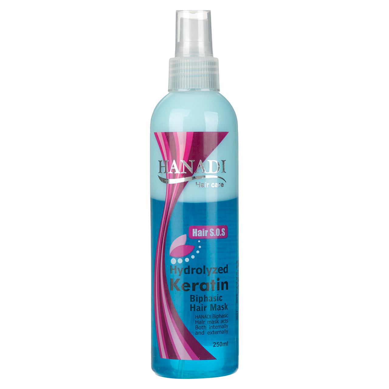 ماسک مو دو فاز هانادی مدل hydrolyzed keratin حجم 250 میلی لیتر