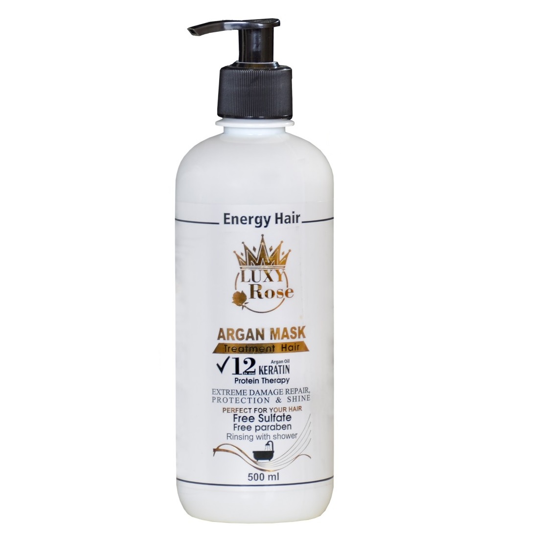 ماسک مو لوکسی رز مدل energy hair حجم 500 میلی لیتر