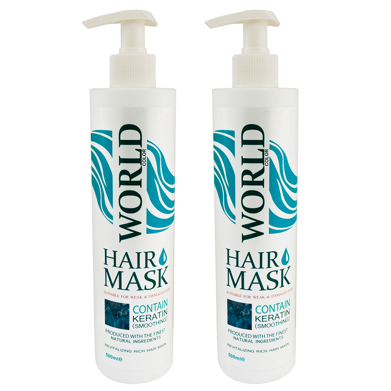 ماسک مو ورد کالر مدل keratin حجم 500 میلی لیتر مجموعه 2 عددی