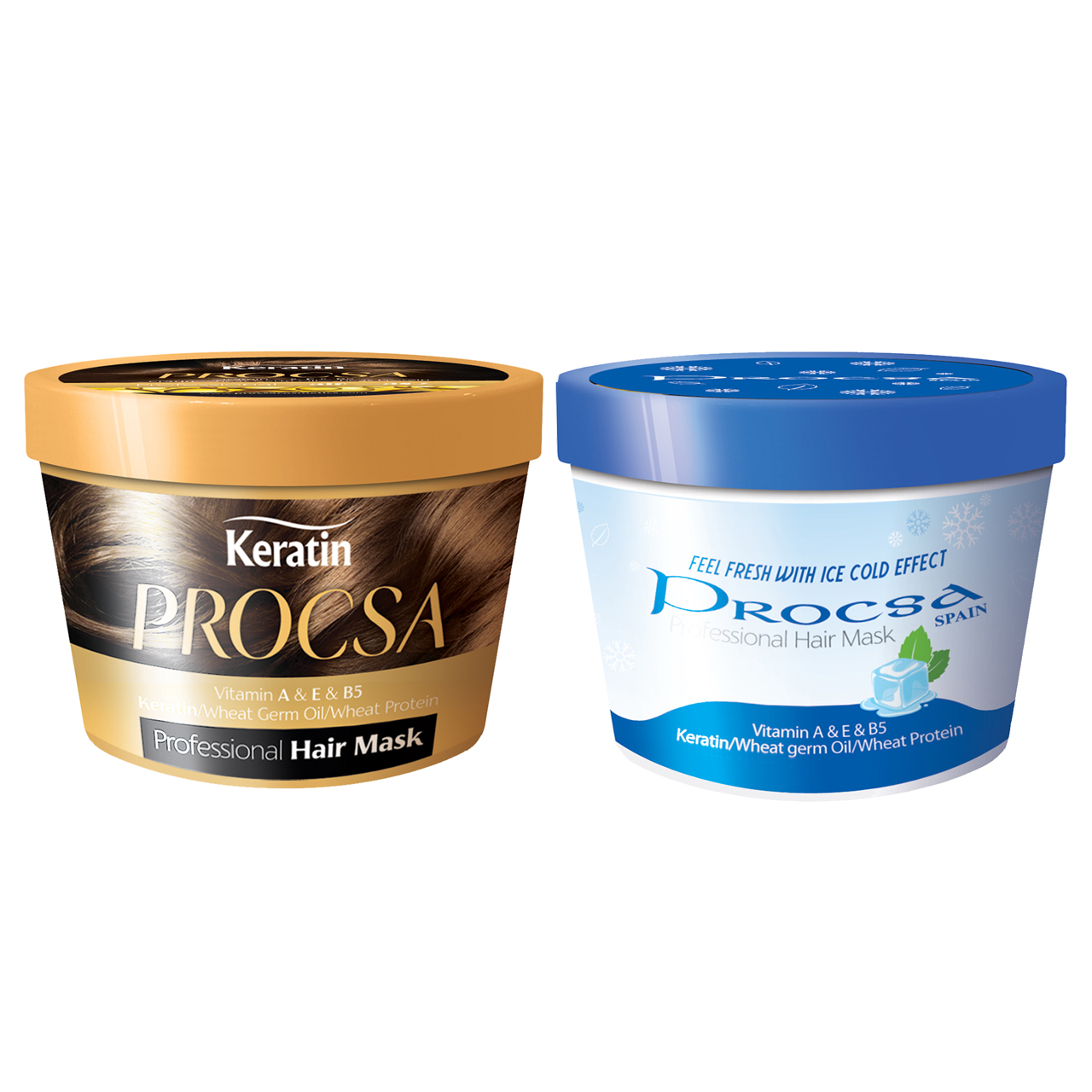 ماسک مو پروکسا مدل ice حجم 500 میلی لیتر به همراه ماسک مو پروکسا مدل keratin حجم 500 میلی لیتر