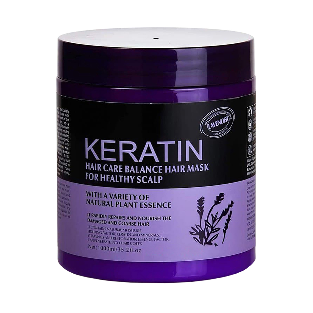 ماسک مو کراتین مدل lavender حجم 1000 میلی لیتر