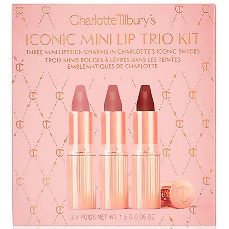 مجموعه رژ لب جامد شارلوت تیلبری مدل iconic mini lip trio بسته 3 عددی