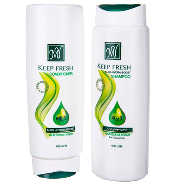 مجموعه شامپو و نرم کننده مو مای مدل keep fresh حجم 400 میلی لیتر