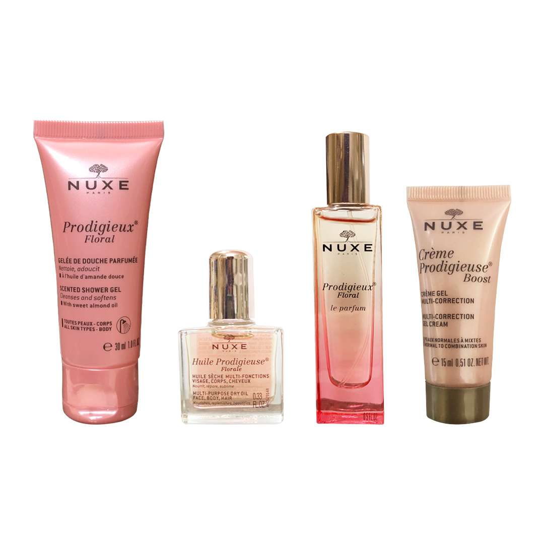مجموعه مراقبت از پوست و زیبایی نوکس مدل huile prodigieuse flora مجموعه 4 عددی