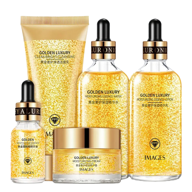 مجموعه مراقبت پوست ایمجز مدل golden luxury مجموعه 5 عددی