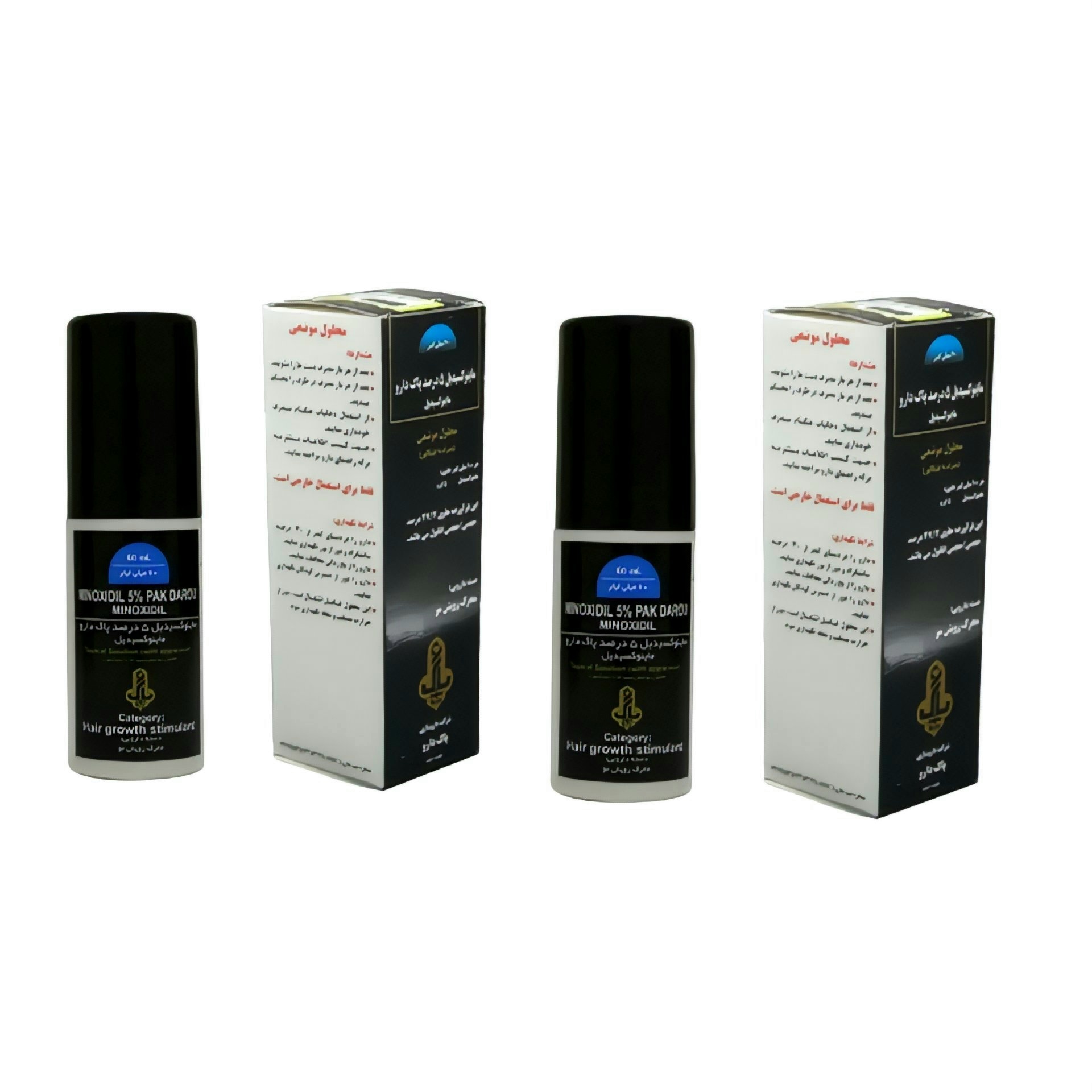 محلول تقویت کننده مو پاک دارو مدل ماینوکسیدیل 5 درصد حجم 60 میلی لیتر بسته 2 عددی