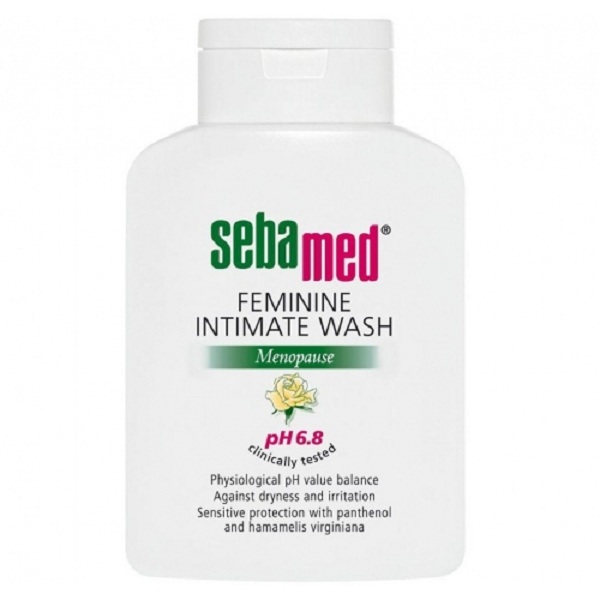 محلول شستشو بانوان یائسه سبامد مدل feminine intimate wash حجم 200 میلی لیتر