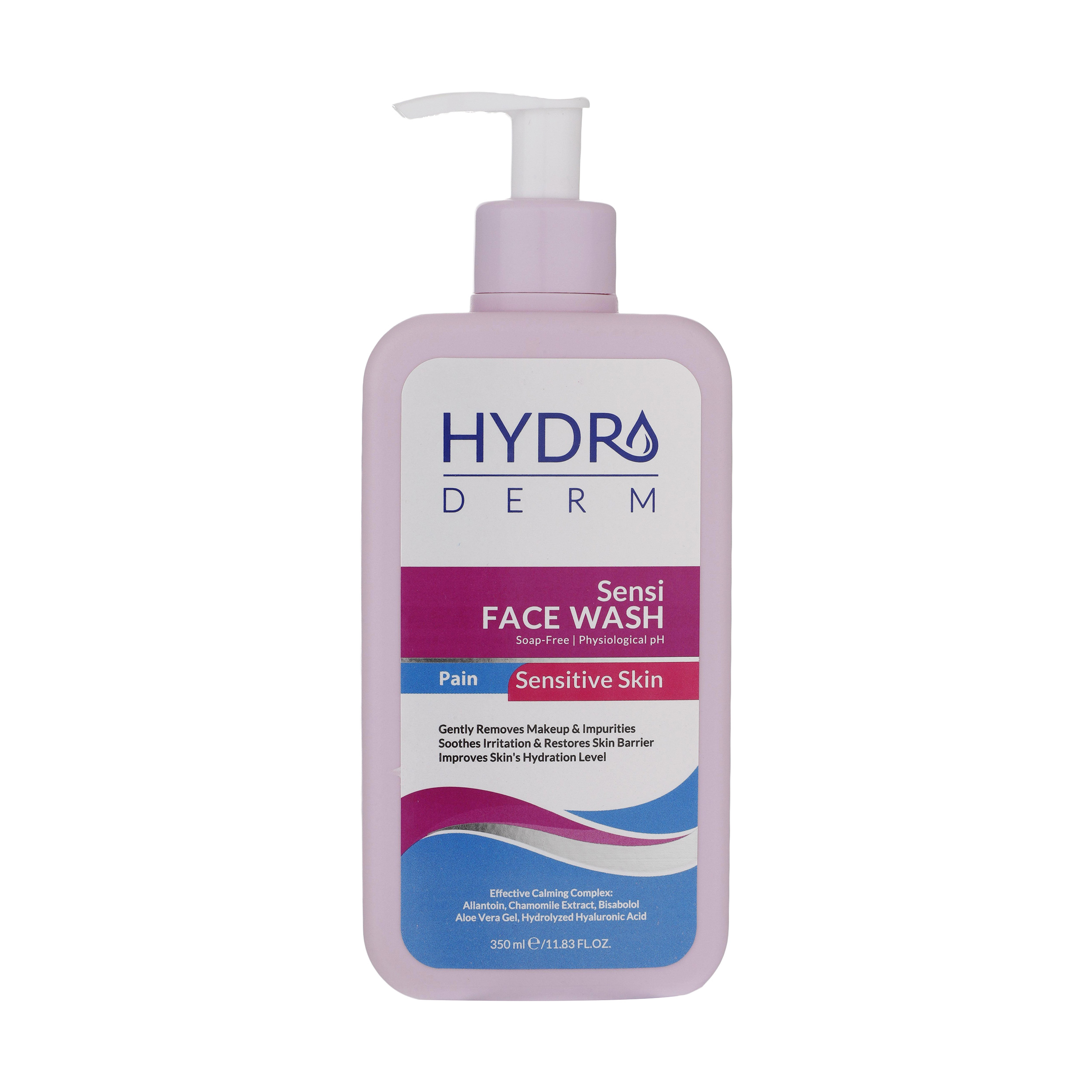محلول شستشو صورت هیدرودرم مدل sensi مناسب پوست های حساس حجم 350 میلی لیتر