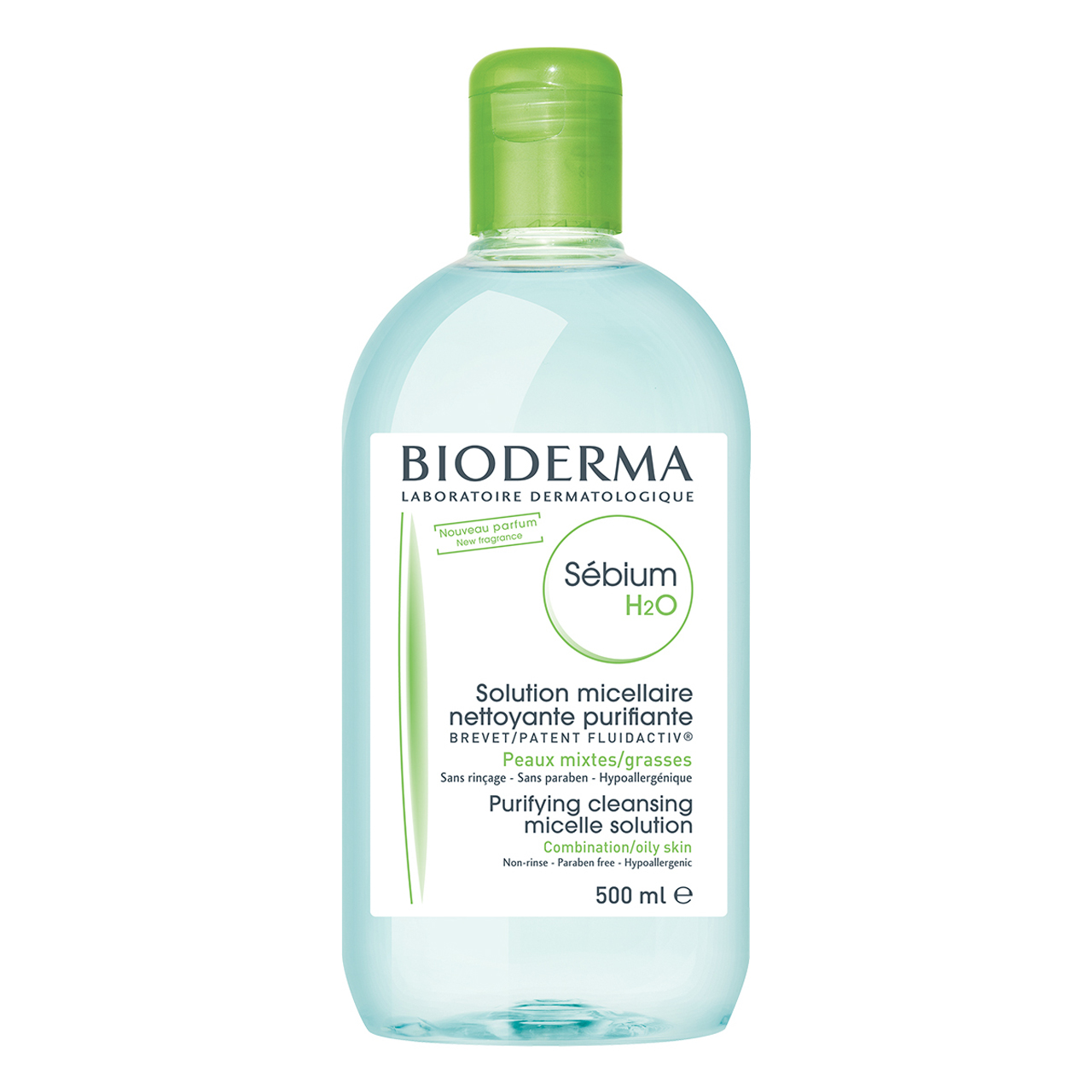 محلول پاک کننده آرایش بایودرما مدل sebium h2o حجم 500 میلی لیتر