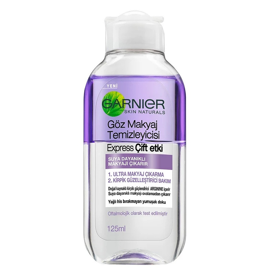 محلول پاک کننده آرایش دو فاز چشم گارنیه مدل skin naturals حجم 125 میلی لیتر