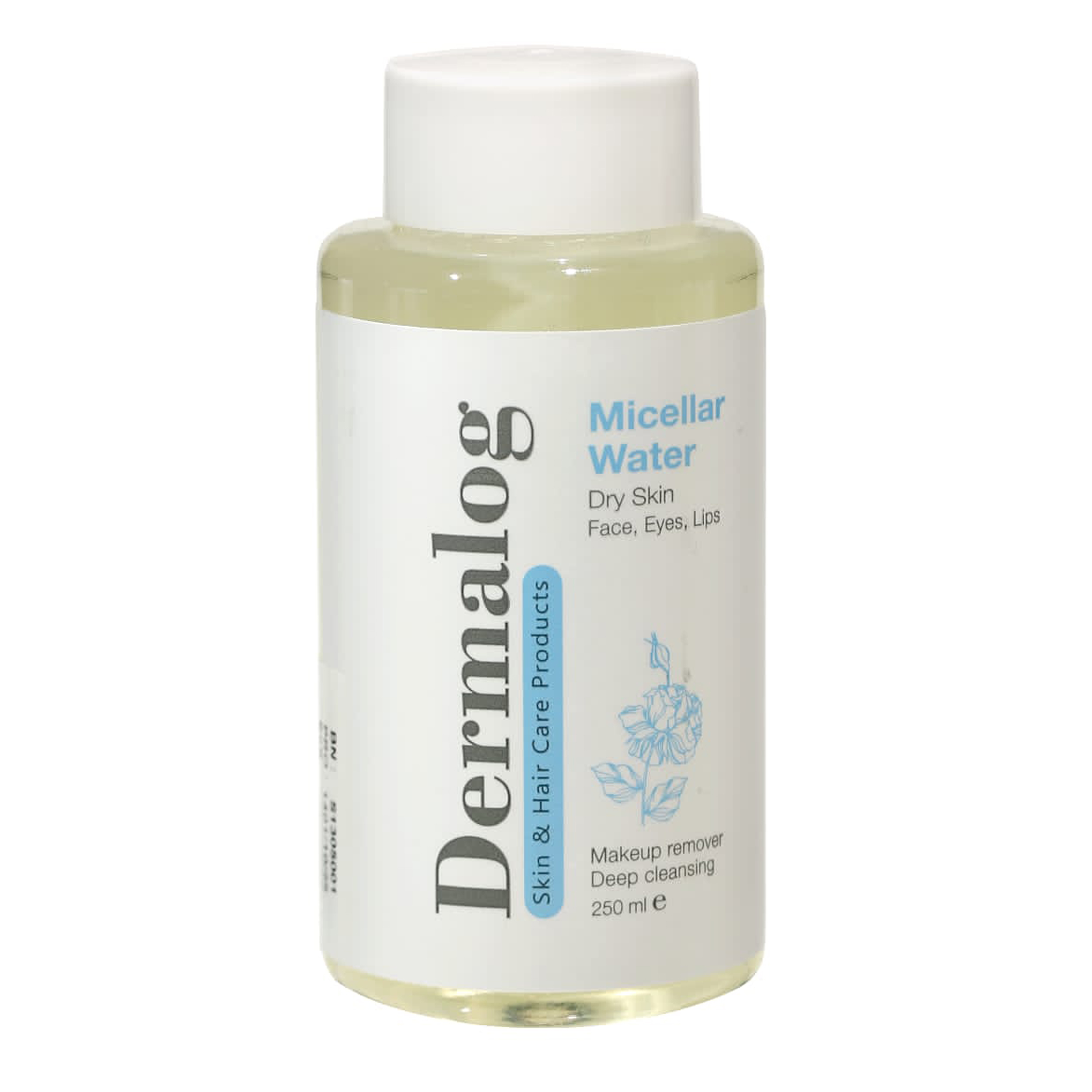 محلول پاک کننده آرایش صورت درمالوگ مدل micellar حجم 250 میلی لیتر
