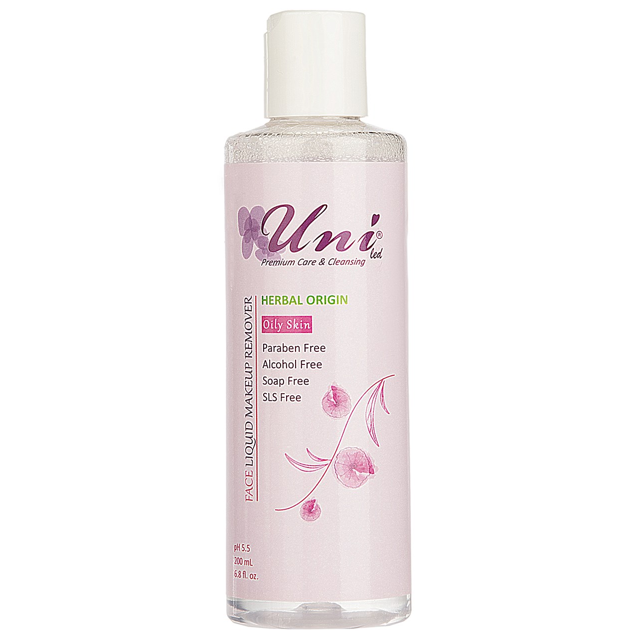 محلول پاک کننده آرایش یونی لد سری herbal origin مدل oily skin حجم 200 میلی لیتر