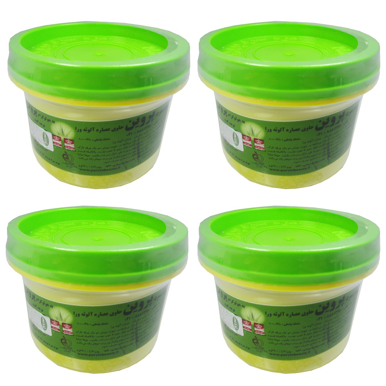 موم سرد پروین مدل aloevera حجم 300 گرم مجموعه 4 عددی