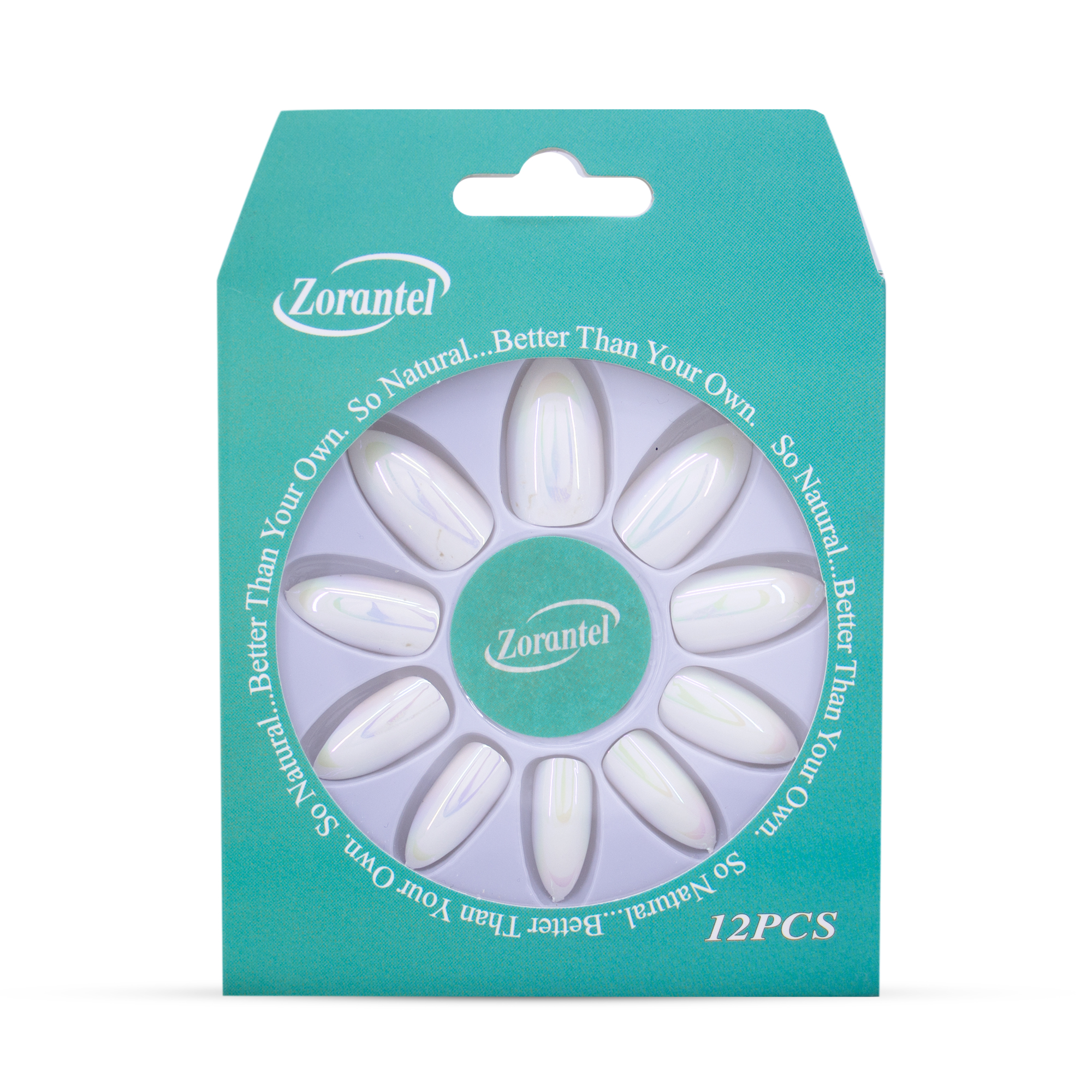ناخن مصنوعی زورانتل مدل shiny wht بسته 12 عدددی