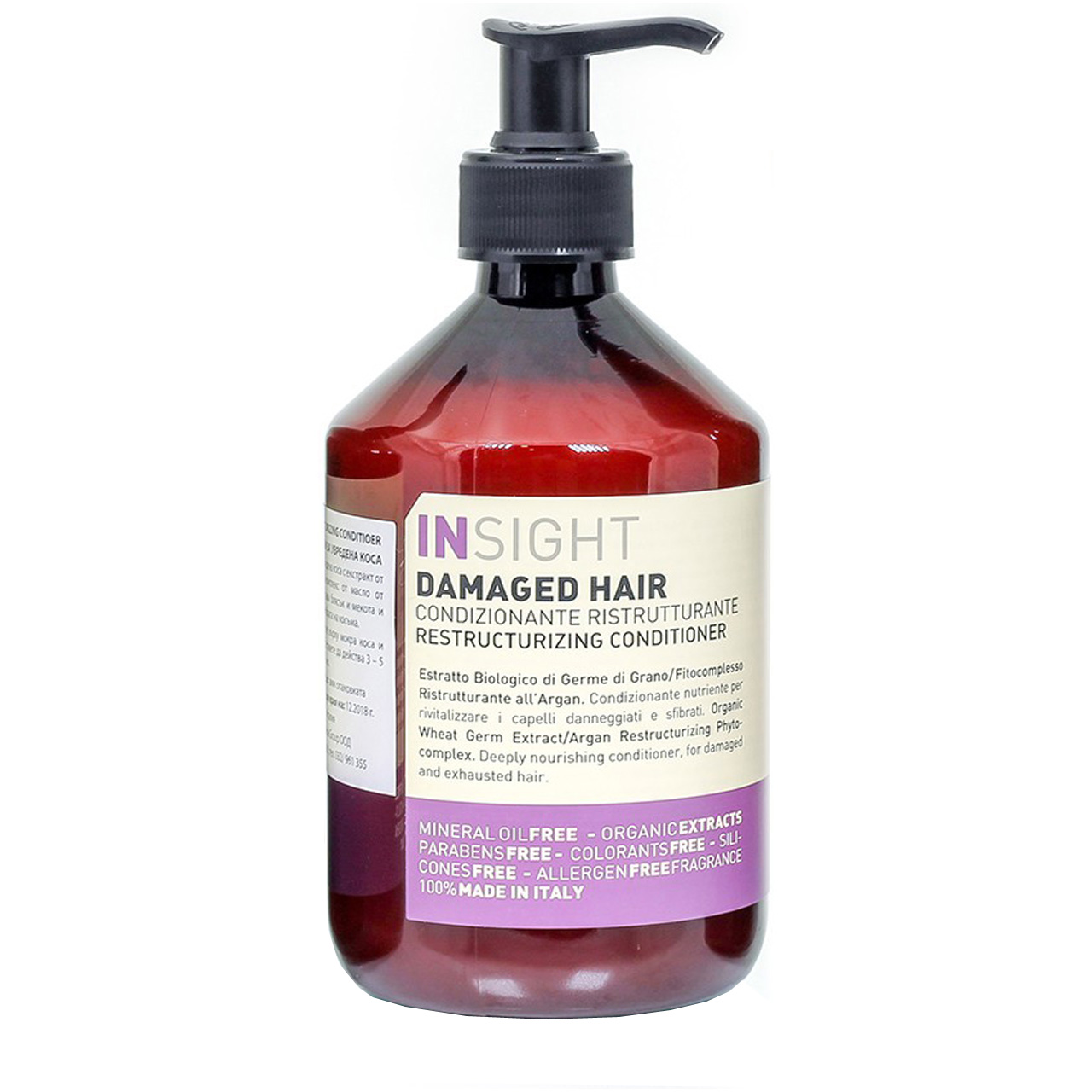 نرم کننده مخصوص موهای آسیب دیده اینسایت مدل damaged hair حجم 400 میلی لیتر