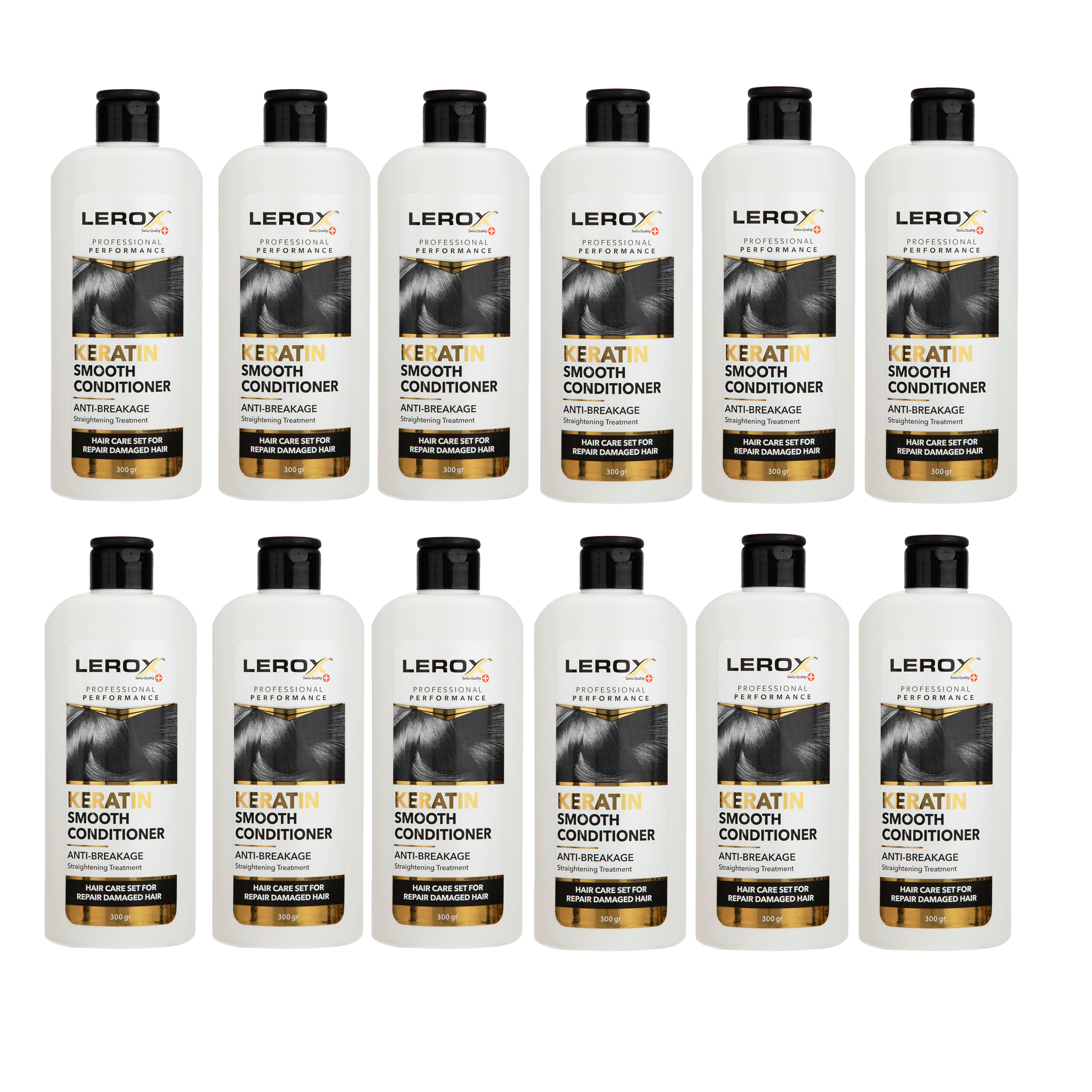 نرم کننده مو لروکس مدل keratin حجم 300 میلی لیتر مجموعه 12 عددی
