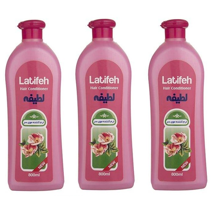نرم کننده مو لطیفه مدل flower حجم 800 میلی لیتر مجموعه 3 عددی