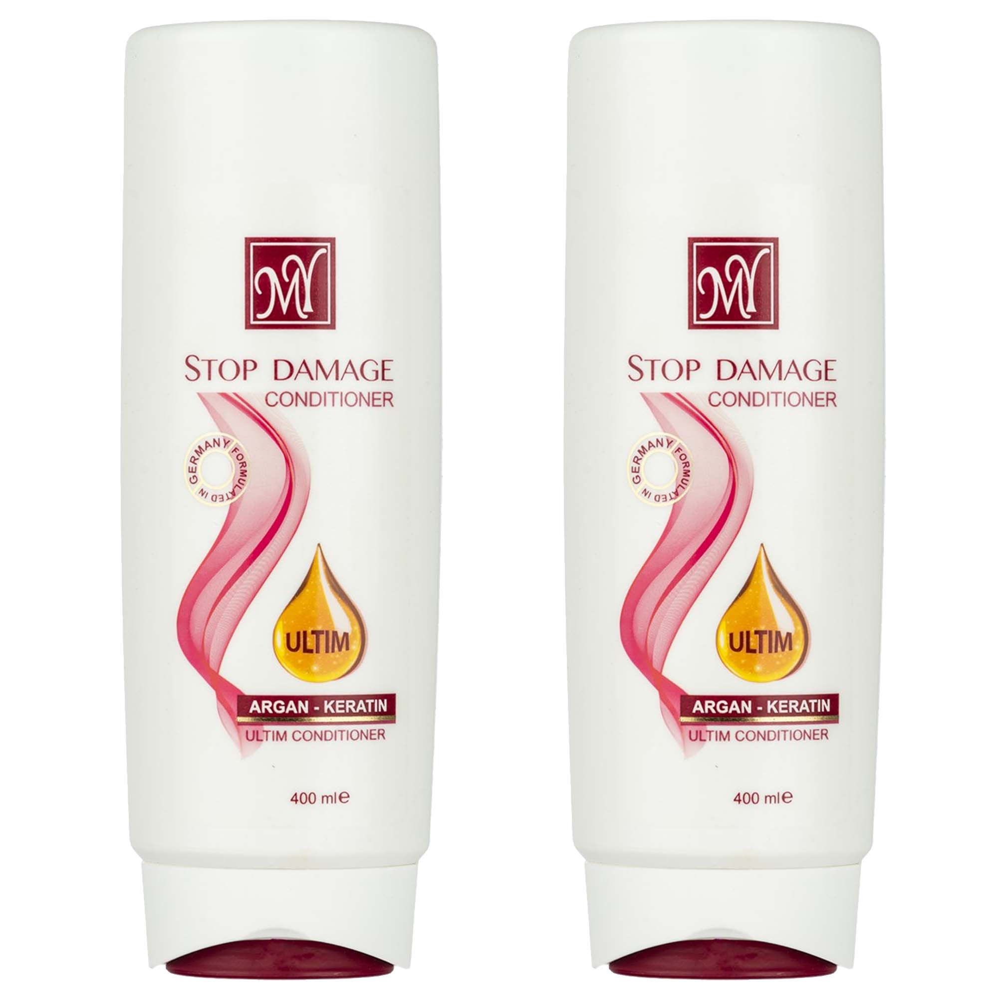 نرم کننده مو مای مدل stop damage حجم 400 میلی لیتر مجموعه 2 عددی