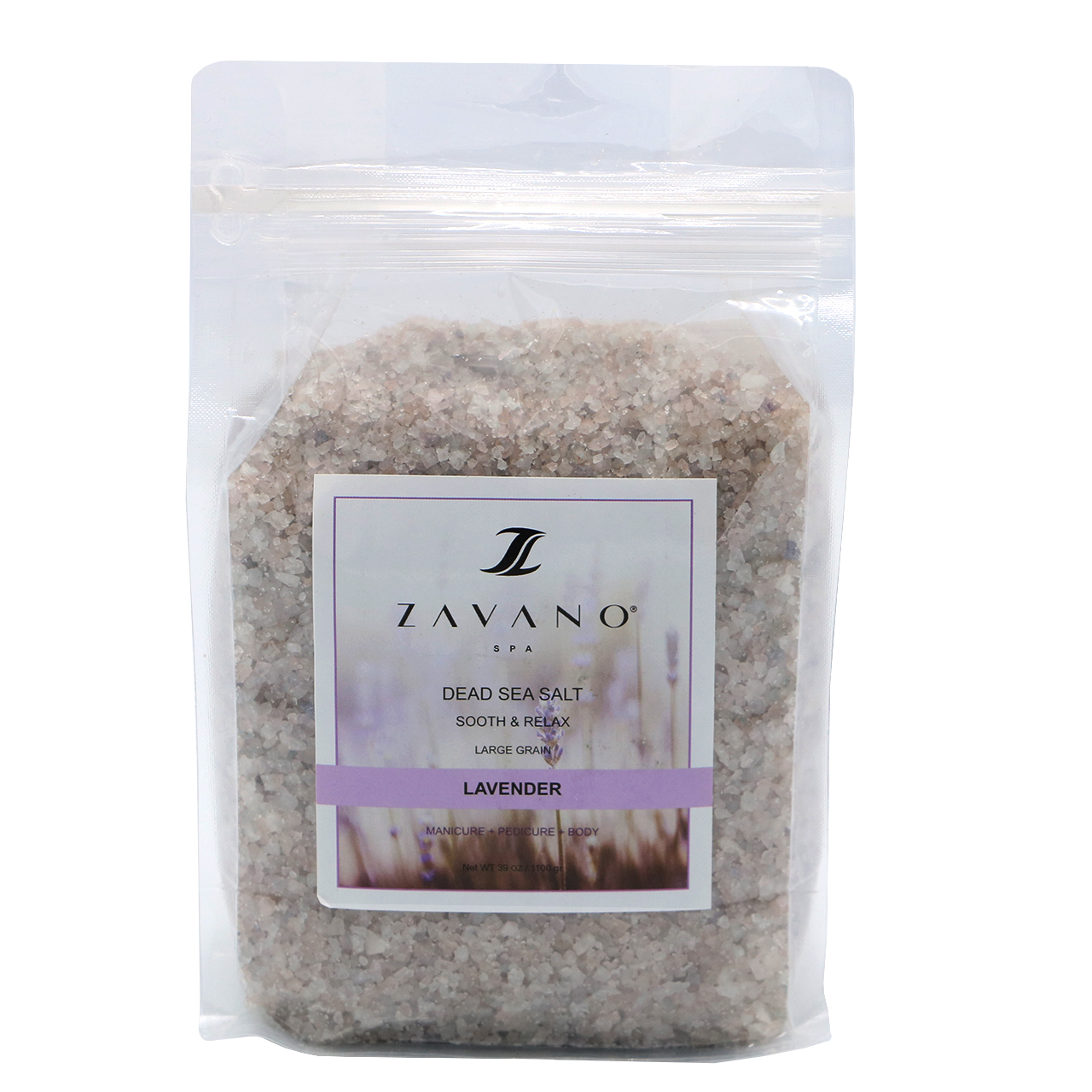 نمک اسپا زاوانو مدل lavender وزن 1100 گرم