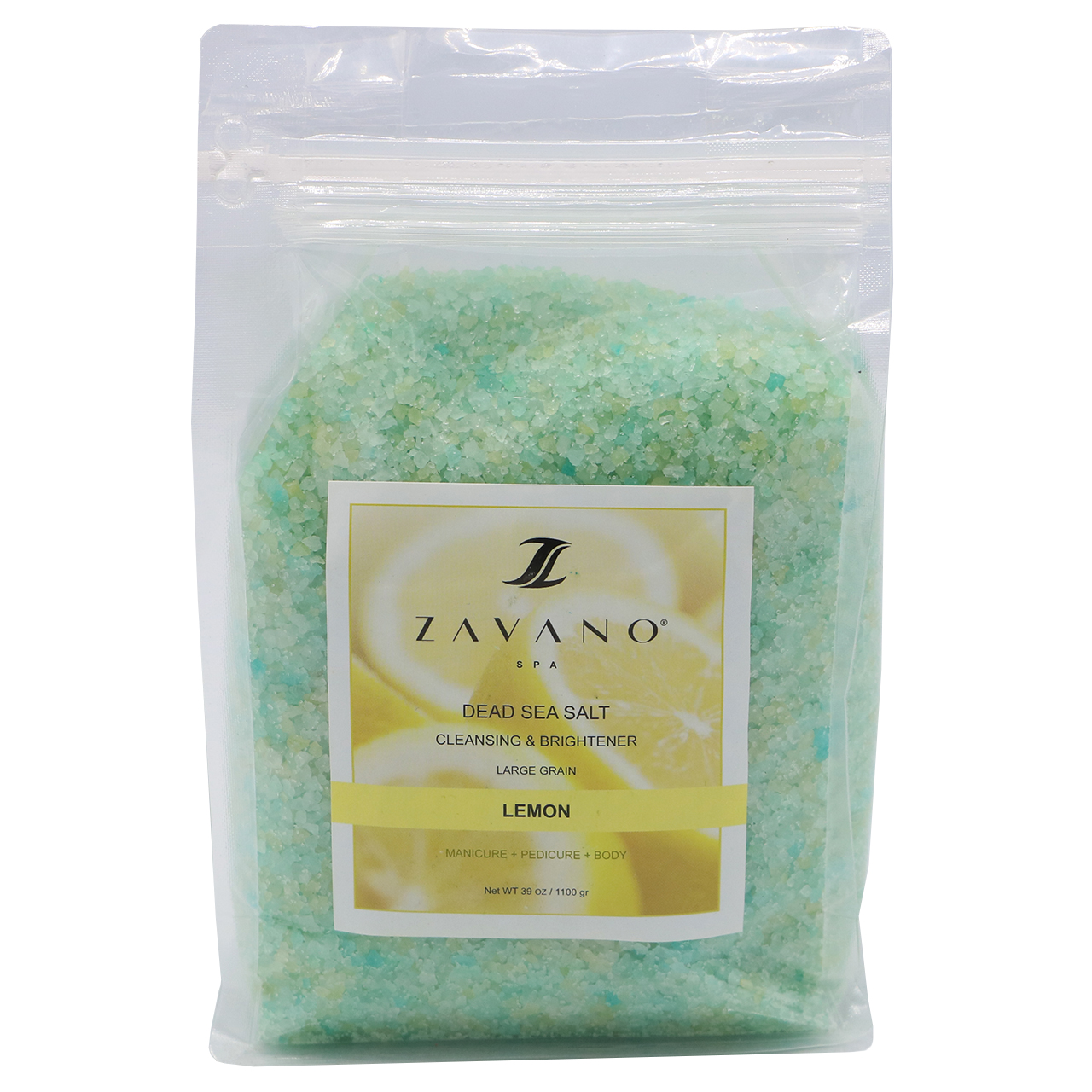 نمک اسپا زاوانو مدل lemon وزن 1100 گرم