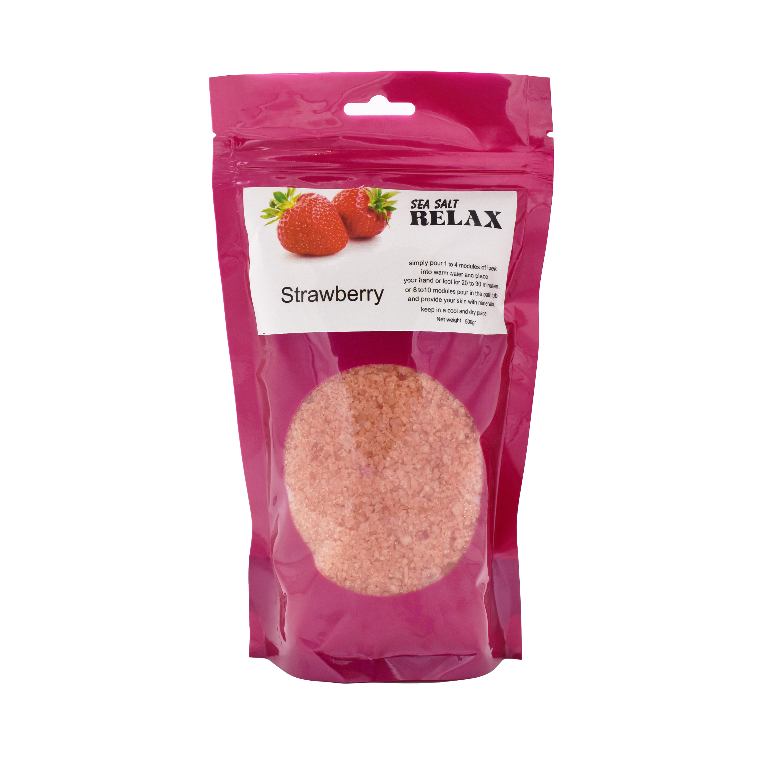نمک حمام ریلکس مدل strawberry وزن 500 گرم