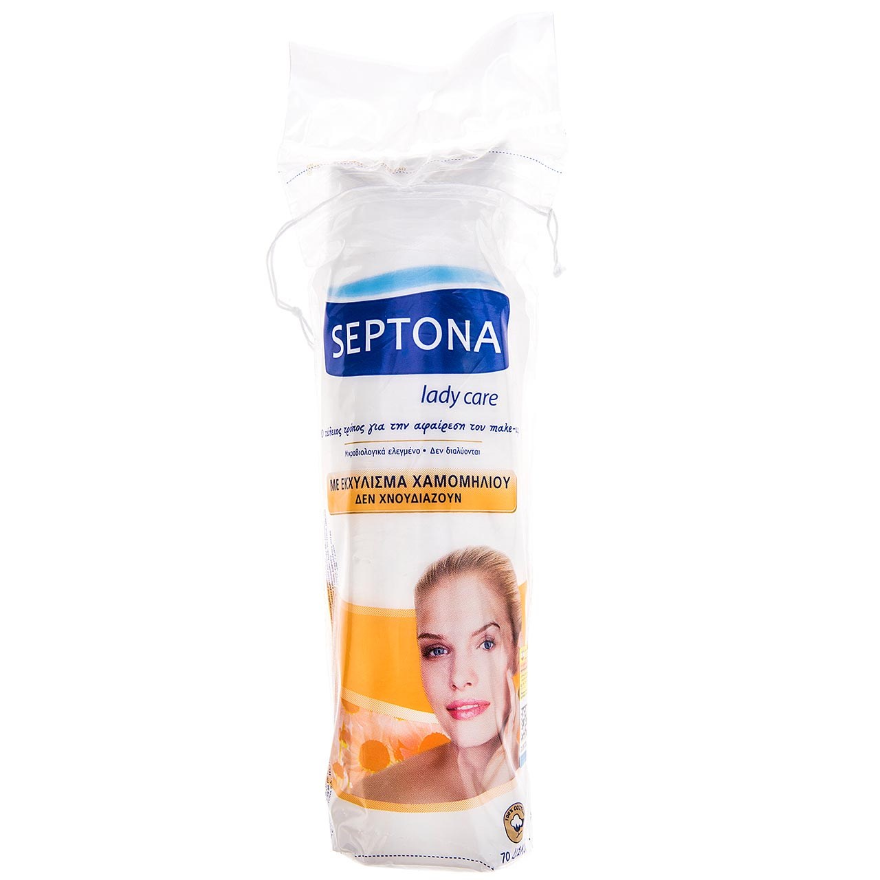 پد آرایشی سپتونا مدل lady care با عصاره بابونه بسته 70 عددی