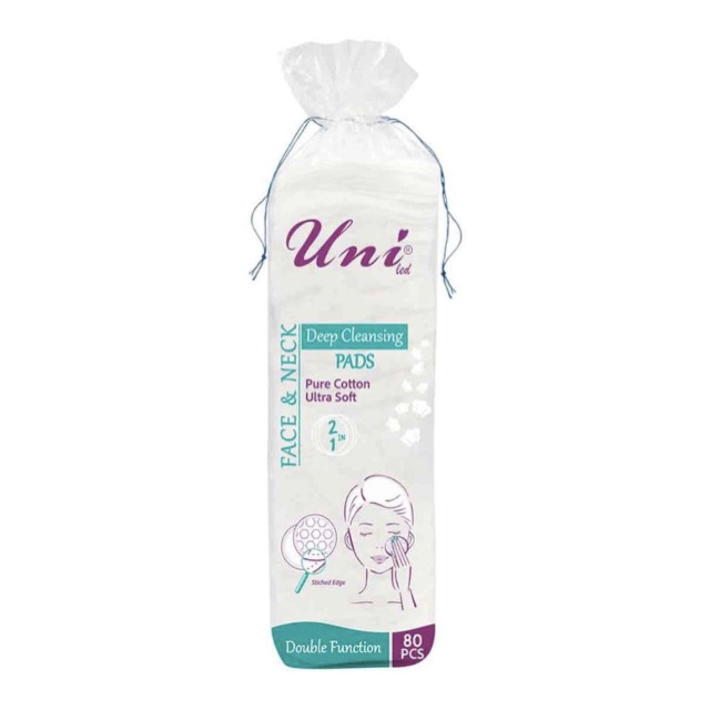 پد آرایشی یونی لد مدل pure cotton بسته 80 عددی