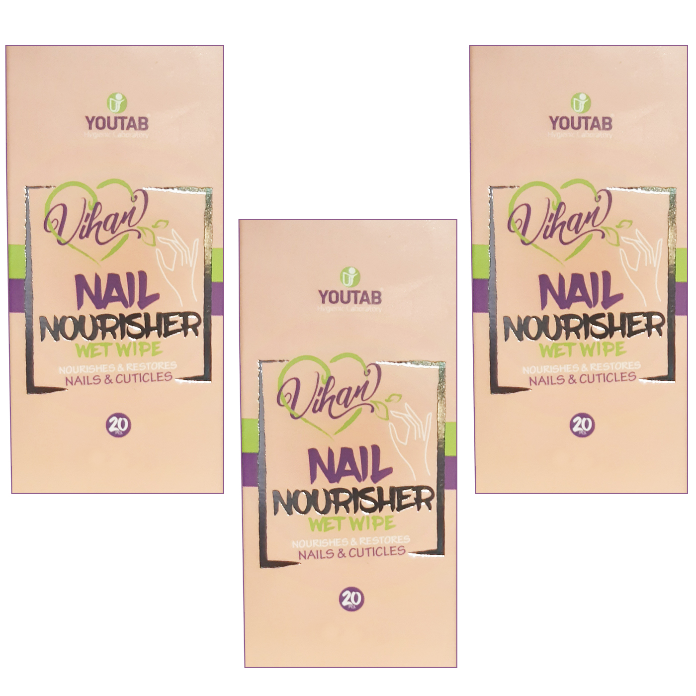 پد تقویت کننده ناخن ویهان مدل nourisher مجموعه 3 عددی