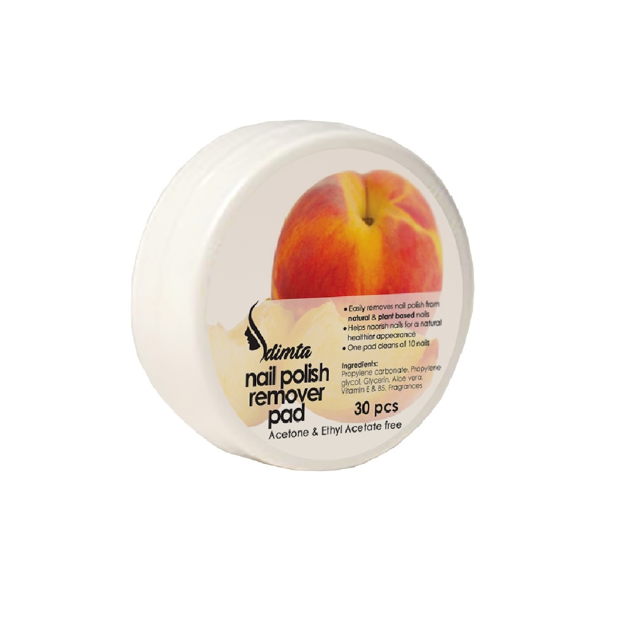 پد لاک پاک کن دیمتا مدل peach بسته 30 عددی