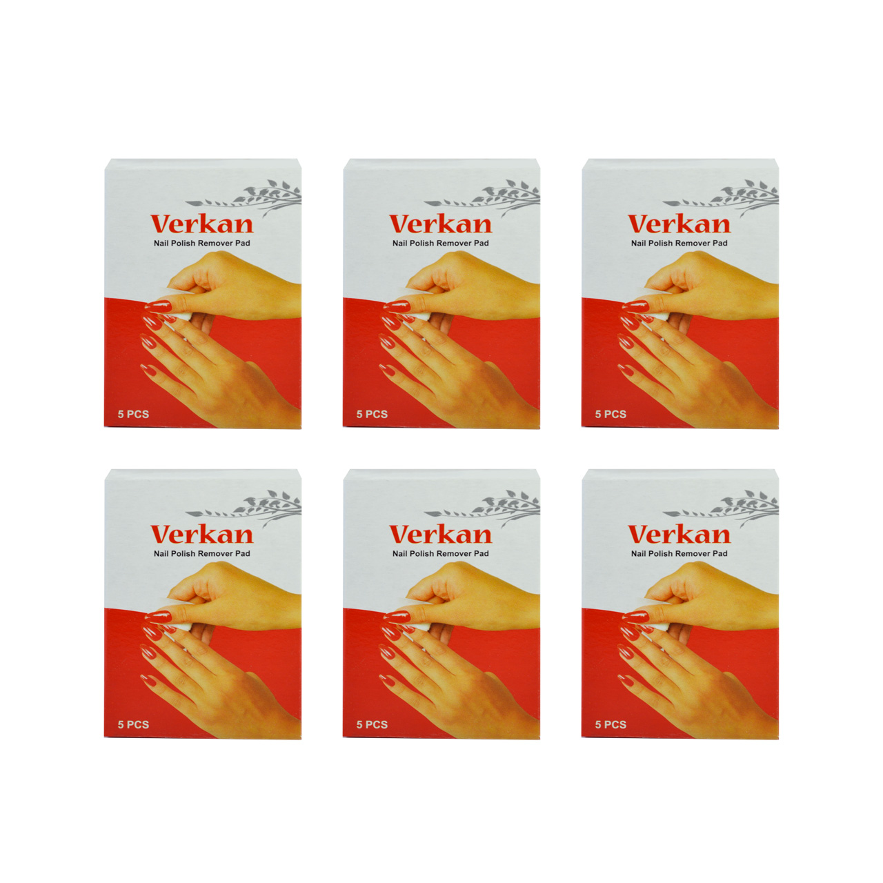 پد لاک پاک کن ورکان مدل nail polish بسته 6 عددی