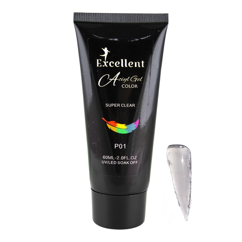 پلی ژل کاشت ناخن اکسلنت مدل p01 حجم 60 میلی لیتر