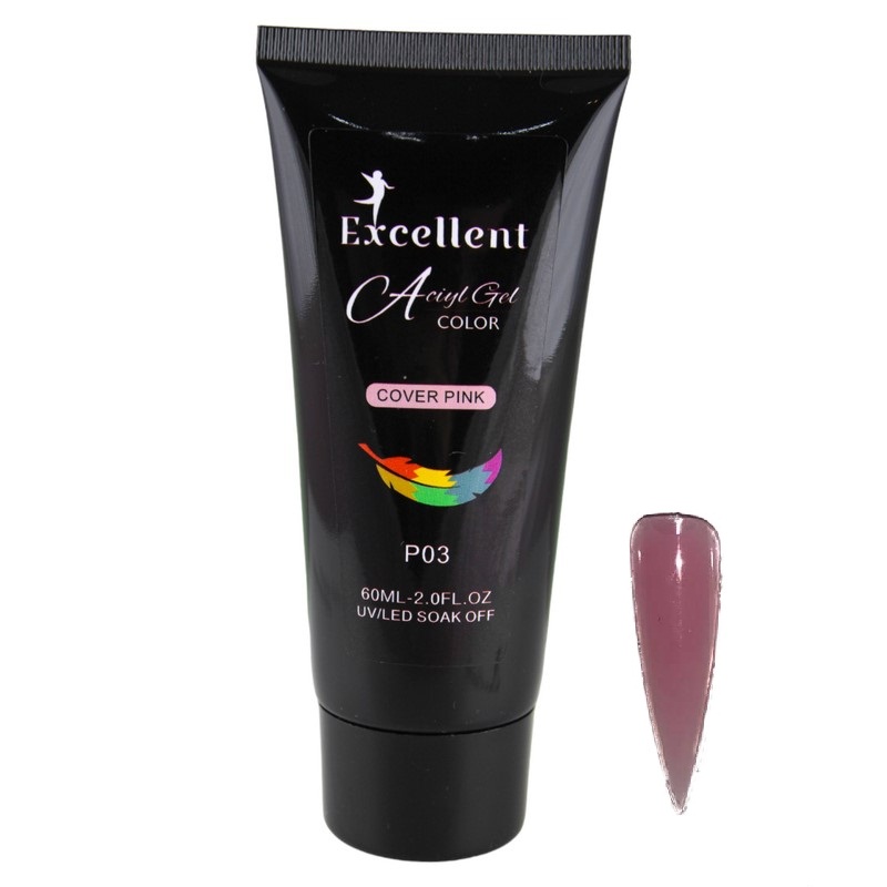 پلی ژل کاشت ناخن اکسلنت مدل p03 حجم 60 میلی لیتر