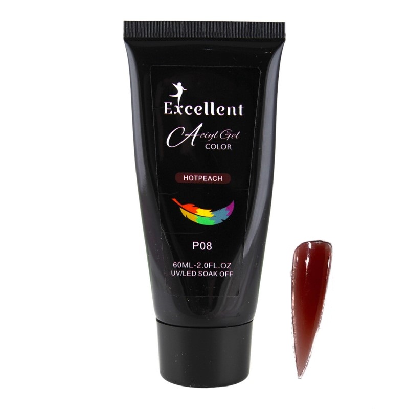 پلی ژل کاشت ناخن اکسلنت مدل p08 حجم 60 میلی لیتر