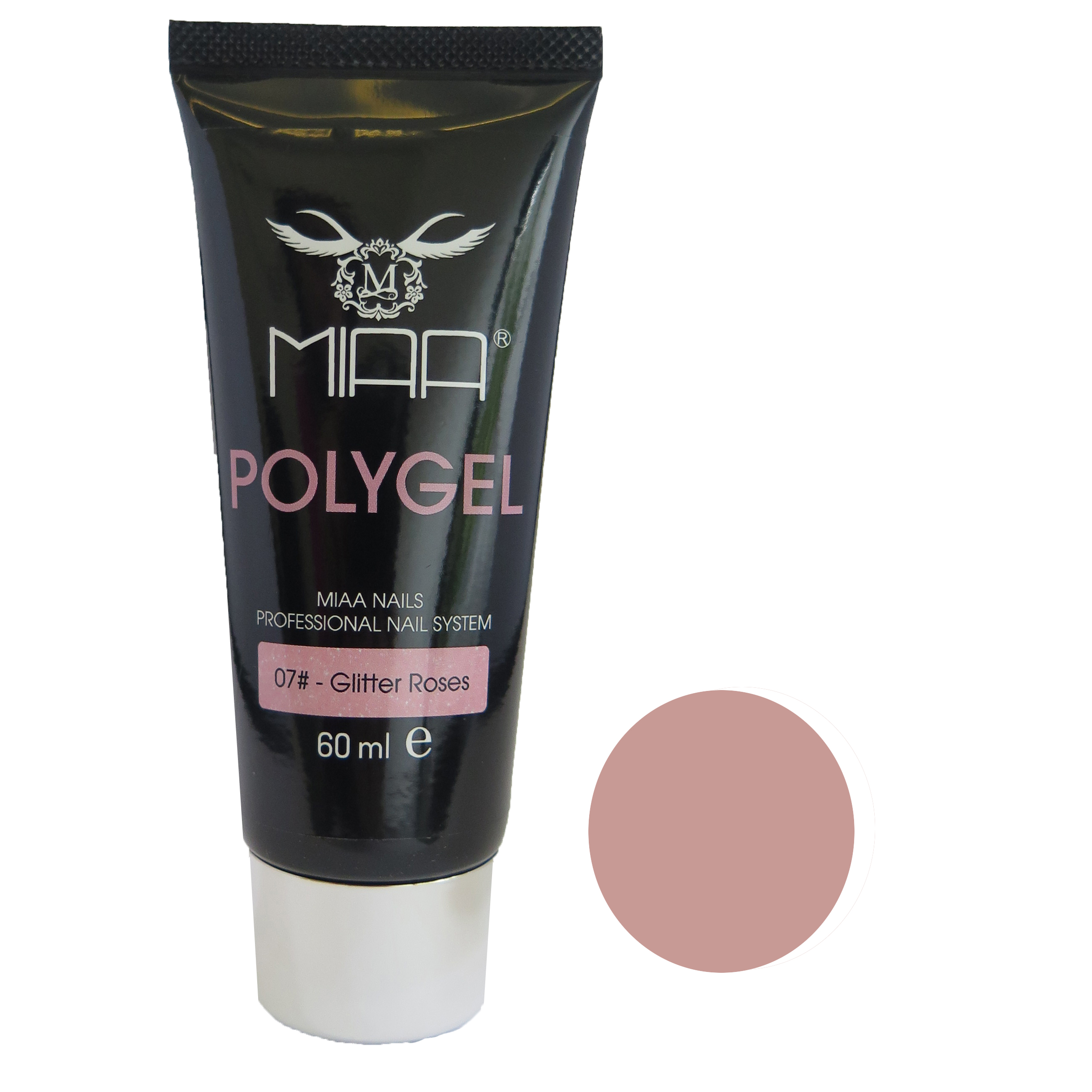 پلی ژل کاشت ناخن میا مدل glitter rose 07 حجم 60 میلی لیتر