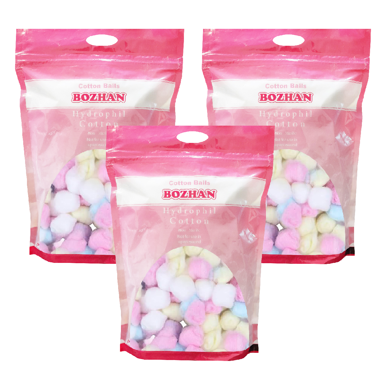 پنبه آرایشی پنبه هیدروفیل بوژان مدل زیپ کیپ c balls وزن 100 گرم مجموعه 3 عددی