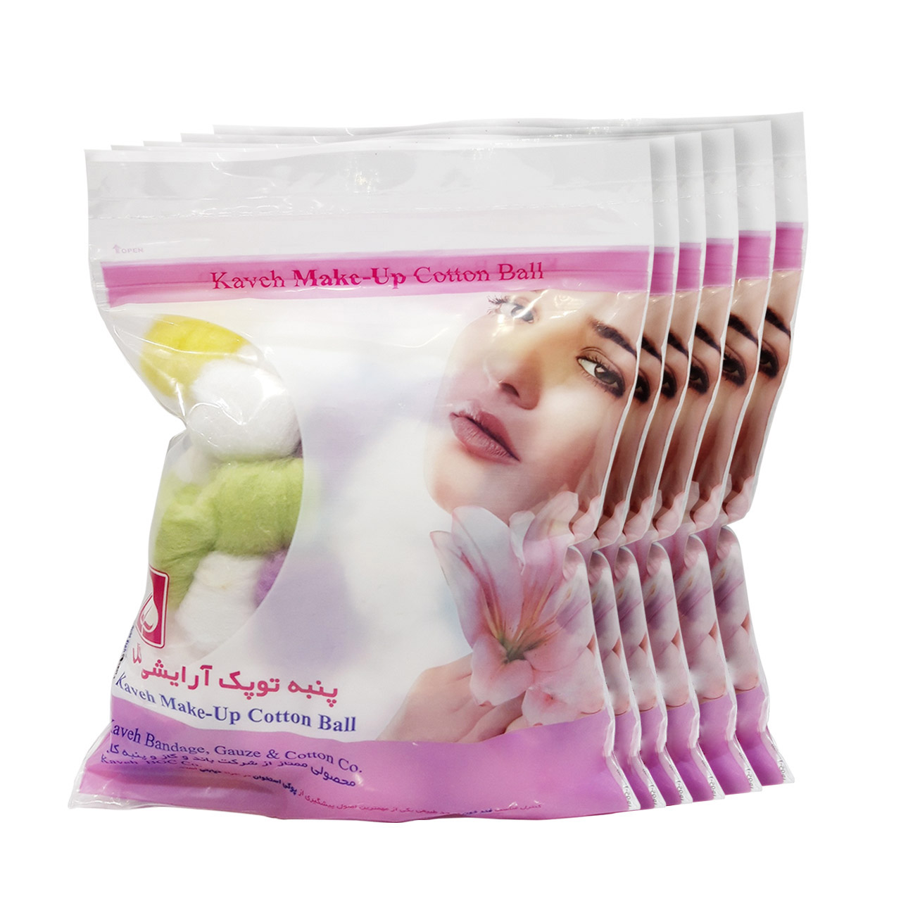 پنبه آرایشی کاوه مدل گل مجموعه 3 عددی
